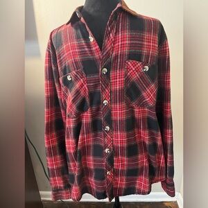 DRL Essentials by Drill Clothing‎ Plaid Shirt w/ Corduroy Collar & Arm Patches
